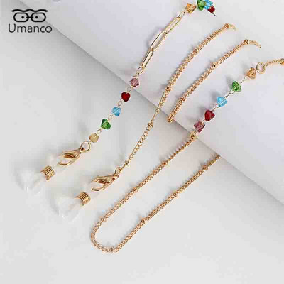 76 cm zlatni cvijet tratinčice, kristalne perle, privjesak, lančići za naočale za žene protiv klizanja, viseći držač za masku oko vrata, lančić za sunčane naočale