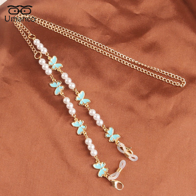 68cm elegantni šareni leptir biserni lanac za naočale za žene Zlatna metalna maska lančići za sunčane naočale Protuklizna uzica za naočale