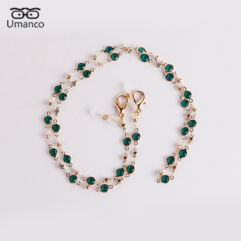 Šareni lančić za sunčane naočale od 74 cm za žene, kristalni privjesak, maska, lančići za naočale, lančići protiv pada, ogrlica, naočale, nakit