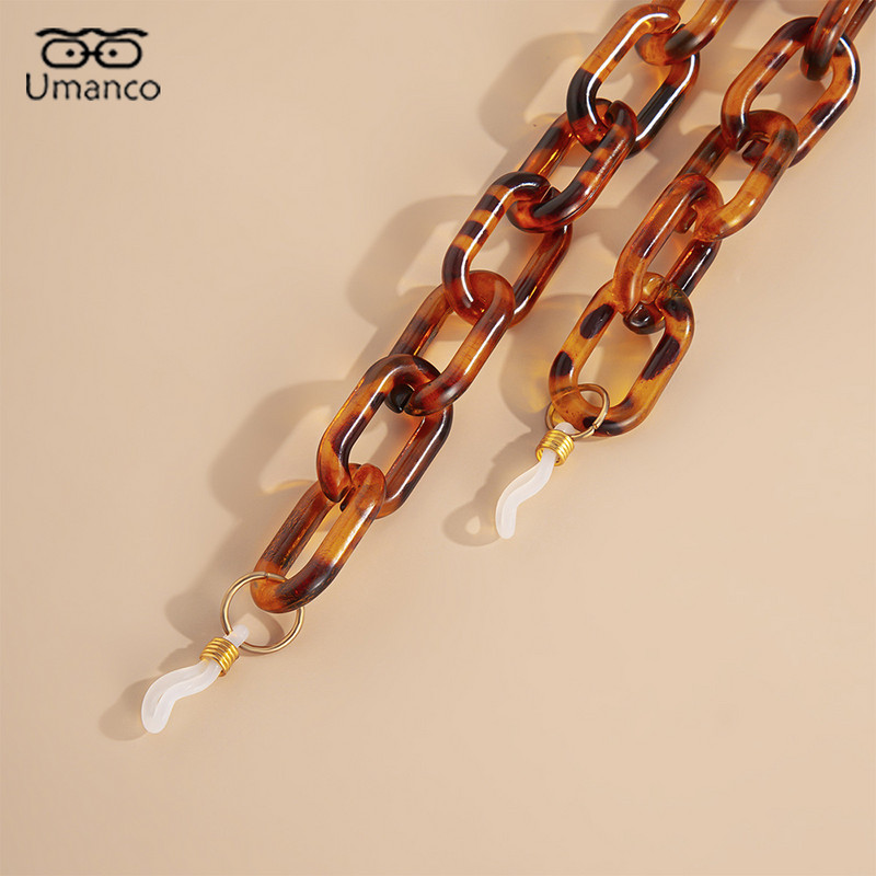 2021. gada vintage akrila panku briļļu ķēde sievietēm, acetāta leoparda apdruka, moderna piekarināma kakla saulesbriļļu ķēde, vienkārši aksesuāri