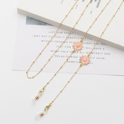 Auksinė metalinė kaukė akinių grandinėlė moterims su alyvos lašeliu Dassiy pakabukas INS saulės akinių grandinėlė kabantis papuošalų priedai