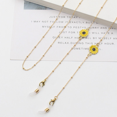 Auksinė metalinė kaukė akinių grandinėlė moterims su alyvos lašeliu Dassiy pakabukas INS saulės akinių grandinėlė kabantis papuošalų priedai