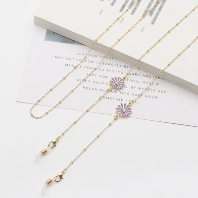 Auksinė metalinė kaukė akinių grandinėlė moterims su alyvos lašeliu Dassiy pakabukas INS saulės akinių grandinėlė kabantis papuošalų priedai