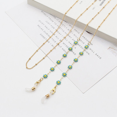 Auksinė metalinė kaukė akinių grandinėlė moterims su alyvos lašeliu Dassiy pakabukas INS saulės akinių grandinėlė kabantis papuošalų priedai