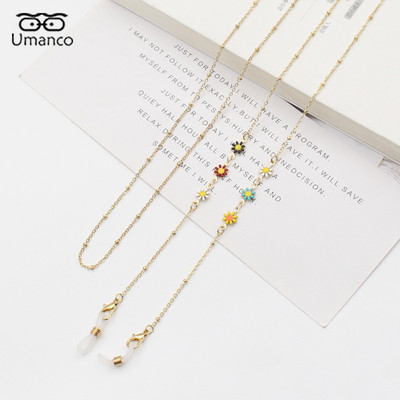 Auksinė metalinė kaukė akinių grandinėlė moterims su alyvos lašeliu Dassiy pakabukas INS saulės akinių grandinėlė kabantis papuošalų priedai