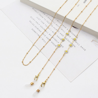 Auksinė metalinė kaukė akinių grandinėlė moterims su alyvos lašeliu Dassiy pakabukas INS saulės akinių grandinėlė kabantis papuošalų priedai