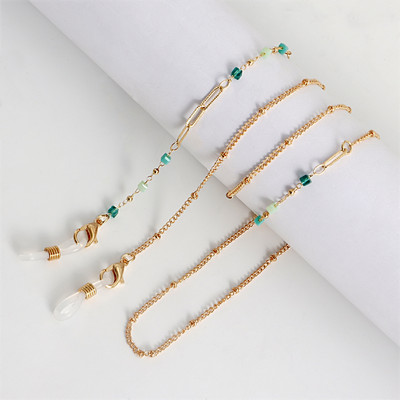 Auksinė metalinė kaukė akinių grandinėlė moterims su alyvos lašeliu Dassiy pakabukas INS saulės akinių grandinėlė kabantis papuošalų priedai