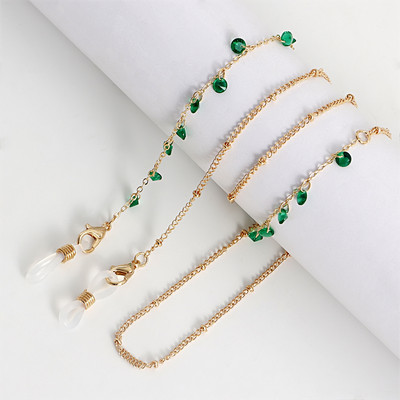 Auksinė metalinė kaukė akinių grandinėlė moterims su alyvos lašeliu Dassiy pakabukas INS saulės akinių grandinėlė kabantis papuošalų priedai