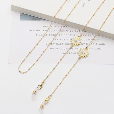 Auksinė metalinė kaukė akinių grandinėlė moterims su alyvos lašeliu Dassiy pakabukas INS saulės akinių grandinėlė kabantis papuošalų priedai