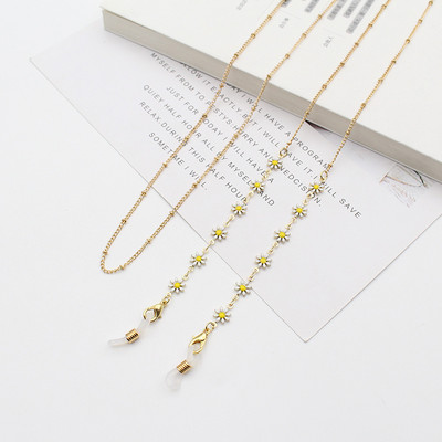 Auksinė metalinė kaukė akinių grandinėlė moterims su alyvos lašeliu Dassiy pakabukas INS saulės akinių grandinėlė kabantis papuošalų priedai