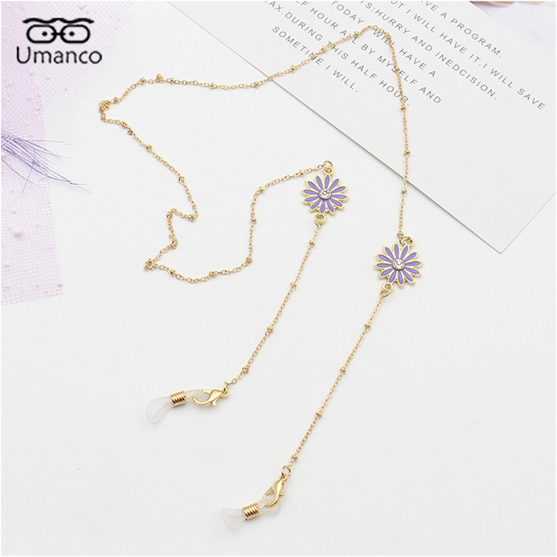 Auksinė metalinė kaukė akinių grandinėlė moterims su alyvos lašeliu Dassiy pakabukas INS saulės akinių grandinėlė kabantis papuošalų priedai