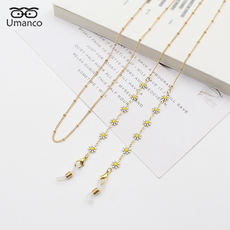 Auksinė metalinė kaukė akinių grandinėlė moterims su alyvos lašeliu Dassiy pakabukas INS saulės akinių grandinėlė kabantis papuošalų priedai