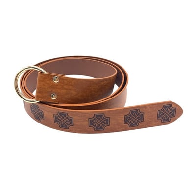 Retro bőr öv középkori dombornyomott Viking Vegvisir PU bőr O gyűrűs öv reneszánsz lovagcsat öv bőr