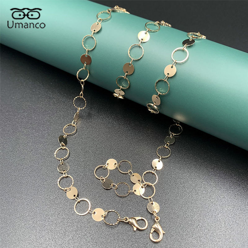 2021. Vogue Zlatni lančići za naočale za žene Šuplje srce Cicle Plum Flower Beauty Mask Sunčane naočale Traka za naočale Poklon zabava