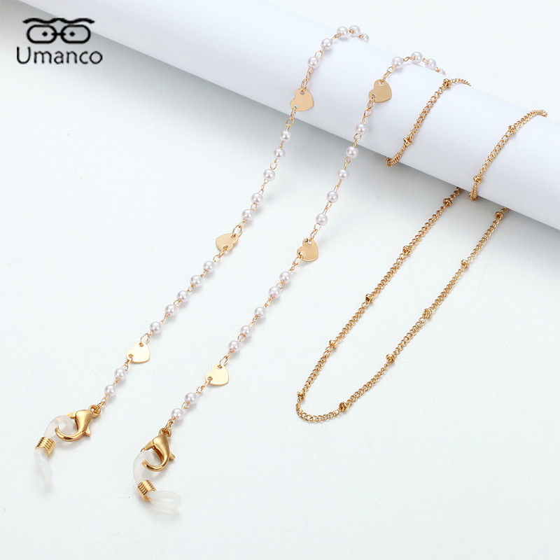 Trendovski zlatni lanac sunčanih naočala za žene Mjesečeva zvijezda Biserni privjesak Maska Naočale Lanci Anti-Drop Lanyard Ogrlica Naočale Nakit