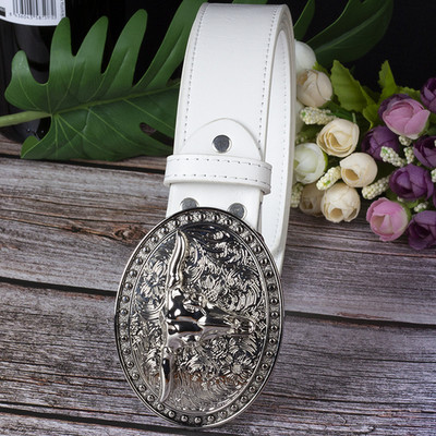 Bijela tauren legura, kopča Pu Leisure Mladi Crni remen Moda za muškarce Kauboj