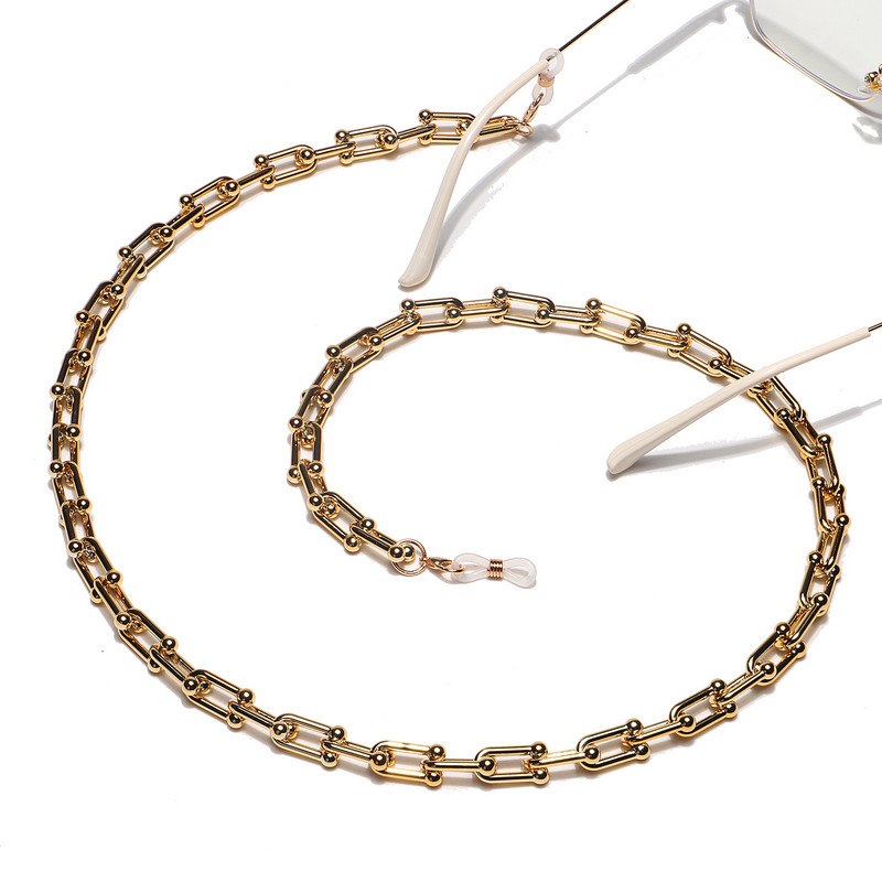 Jednostavan lanac za naočale zlatne boje 2021. Modni ženski ležerni držač za lanac za masku, remen oko vrata
