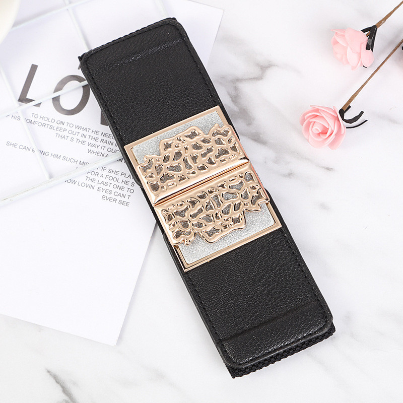 Korejski modni ženski džemper s elastičnim širokim remenom i kopčom Remeni za žene Ženski luksuzni dizajnerski brend Crveno Crno Novo