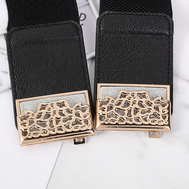 Korejski modni ženski džemper s elastičnim širokim remenom i kopčom Remeni za žene Ženski luksuzni dizajnerski brend Crveno Crno Novo