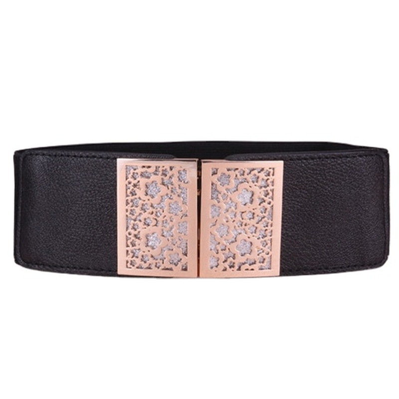 Korejski modni ženski džemper s elastičnim širokim remenom i kopčom Remeni za žene Ženski luksuzni dizajnerski brend Crveno Crno Novo