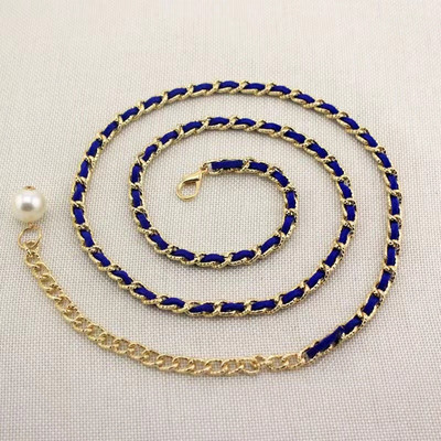 Individualni karakter RHINESTONE UMETNUTI BISERNI lanac oko struka Proljetna i ljetna skupljena haljina UKRAS PRIMA pojas oko struka remen