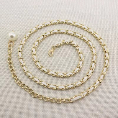 Individualni karakter RHINESTONE UMETNUTI BISERNI lanac oko struka Proljetna i ljetna skupljena haljina UKRAS PRIMA pojas oko struka remen