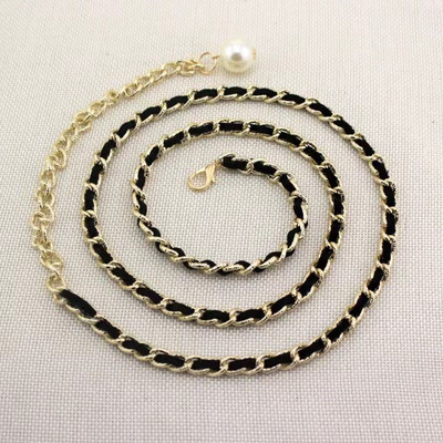 Individualni karakter RHINESTONE UMETNUTI BISERNI lanac oko struka Proljetna i ljetna skupljena haljina UKRAS PRIMA pojas oko struka remen