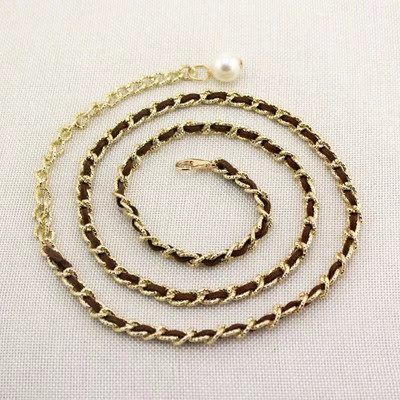 Individualni karakter RHINESTONE UMETNUTI BISERNI lanac oko struka Proljetna i ljetna skupljena haljina UKRAS PRIMA pojas oko struka remen