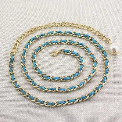 Individualni karakter RHINESTONE UMETNUTI BISERNI lanac oko struka Proljetna i ljetna skupljena haljina UKRAS PRIMA pojas oko struka remen