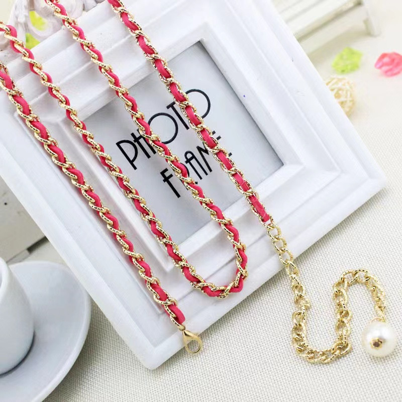 Individualni karakter RHINESTONE UMETNUTI BISERNI lanac oko struka Proljetna i ljetna skupljena haljina UKRAS PRIMA pojas oko struka remen