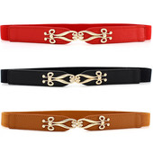 Stretch Waist Belts Lady Fashion Stretch ελαστική ζώνη μέσης Νέος στολισμός για γυναίκες Δερμάτινη ζώνη μέσης με χρυσή πόρπη