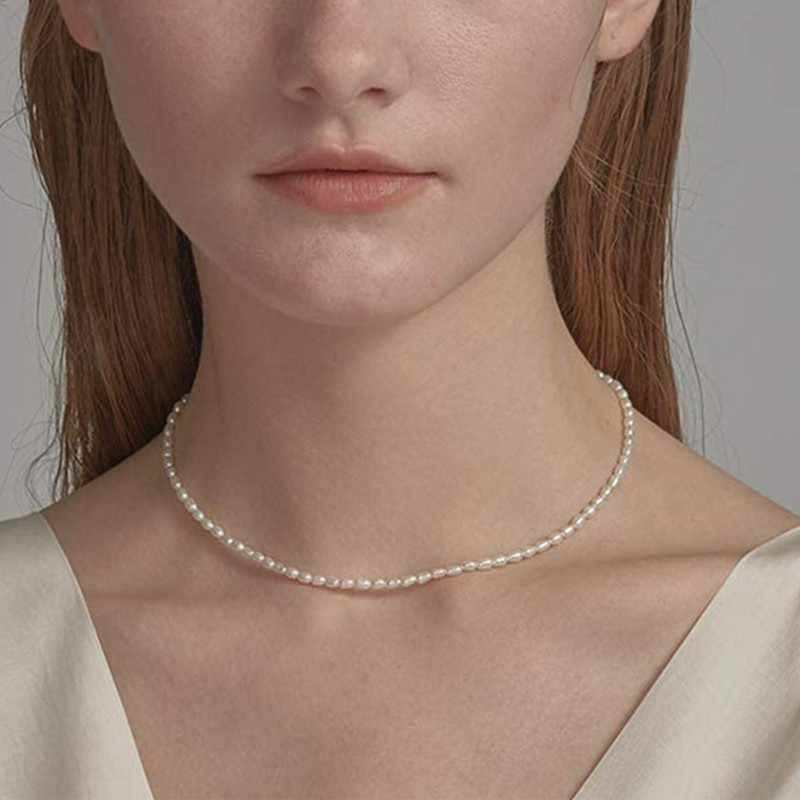 Biserna ogrlica Barokna biserna ogrlica Ogrlica s ogrlicom za žene Zmijski lanac Kubanska karika kuglasti lanac s perlama Prirodna slatkovodna