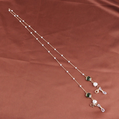 Modes pērļu masku ķēdes brilles ķēdes sievietēm retro metāla saulesbrilles štropes brilles auklas turētājs kakla siksna