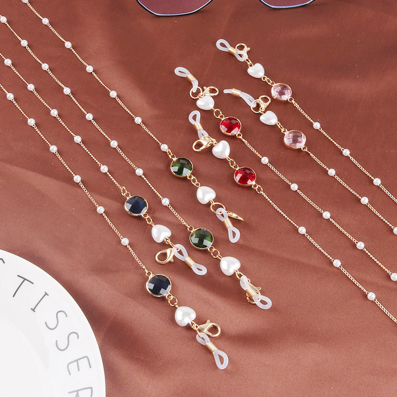 Mados perlų kaukių grandinėlės akinių grandinėlės moterims retro metaliniai akiniai nuo saulės dirželiai akiniai Laido laikiklis kaklo dirželis