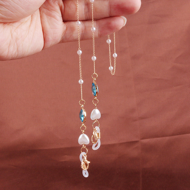 Mados perlų kaukių grandinėlės akinių grandinėlės moterims retro metaliniai akiniai nuo saulės dirželiai akiniai Laido laikiklis kaklo dirželis