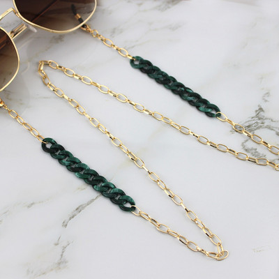 Bun acrilic Lanț auriu pentru ochelari de soare Lanțuri pentru ochelari de vedere aurii Lanțuri pentru ochelari de soare Suport cablu Gât unic Colier ochelari