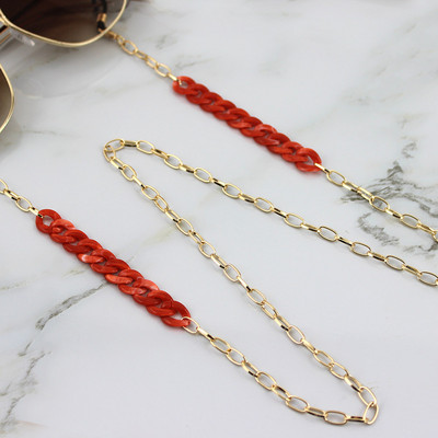 Bun acrilic Lanț auriu pentru ochelari de soare Lanțuri pentru ochelari de vedere aurii Lanțuri pentru ochelari de soare Suport cablu Gât unic Colier ochelari