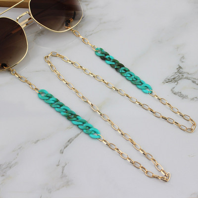 Bun acrilic Lanț auriu pentru ochelari de soare Lanțuri pentru ochelari de vedere aurii Lanțuri pentru ochelari de soare Suport cablu Gât unic Colier ochelari