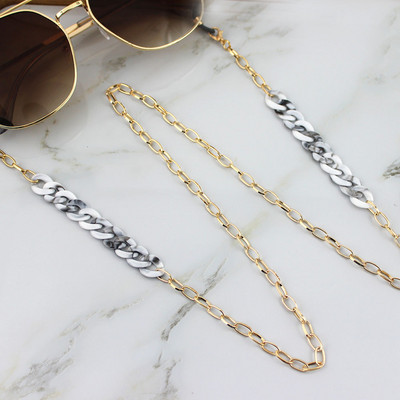 Bun acrilic Lanț auriu pentru ochelari de soare Lanțuri pentru ochelari de vedere aurii Lanțuri pentru ochelari de soare Suport cablu Gât unic Colier ochelari