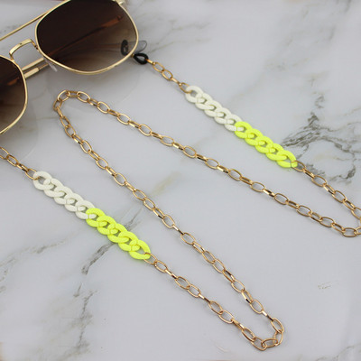 Bun acrilic Lanț auriu pentru ochelari de soare Lanțuri pentru ochelari de vedere aurii Lanțuri pentru ochelari de soare Suport cablu Gât unic Colier ochelari