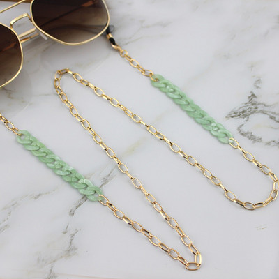 Bun acrilic Lanț auriu pentru ochelari de soare Lanțuri pentru ochelari de vedere aurii Lanțuri pentru ochelari de soare Suport cablu Gât unic Colier ochelari