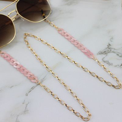 Bun acrilic Lanț auriu pentru ochelari de soare Lanțuri pentru ochelari de vedere aurii Lanțuri pentru ochelari de soare Suport cablu Gât unic Colier ochelari