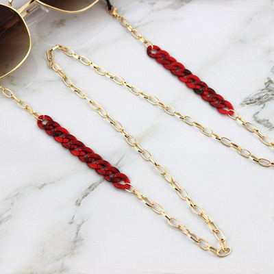 Bun acrilic Lanț auriu pentru ochelari de soare Lanțuri pentru ochelari de vedere aurii Lanțuri pentru ochelari de soare Suport cablu Gât unic Colier ochelari