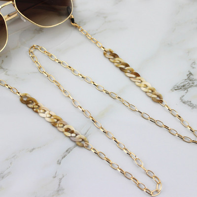 Bun acrilic Lanț auriu pentru ochelari de soare Lanțuri pentru ochelari de vedere aurii Lanțuri pentru ochelari de soare Suport cablu Gât unic Colier ochelari