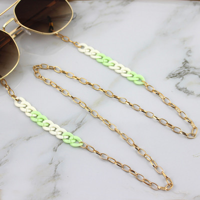 Bun acrilic Lanț auriu pentru ochelari de soare Lanțuri pentru ochelari de vedere aurii Lanțuri pentru ochelari de soare Suport cablu Gât unic Colier ochelari