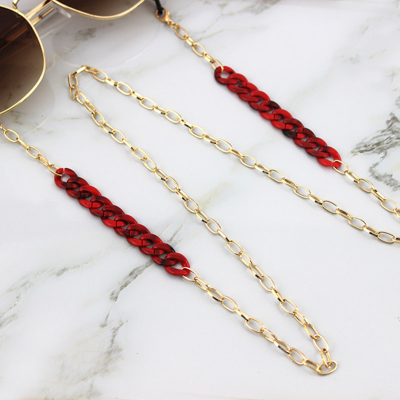 Bun acrilic Lanț auriu pentru ochelari de soare Lanțuri pentru ochelari de vedere aurii Lanțuri pentru ochelari de soare Suport cablu Gât unic Colier ochelari