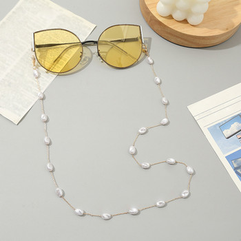Αλυσίδα γυαλιών Λευκή πλαστική χάντρα Pearl Heart Charm Γυαλιά συγκράτησης γυαλιών λουράκι Γυναικείο κολιέ Δώρο