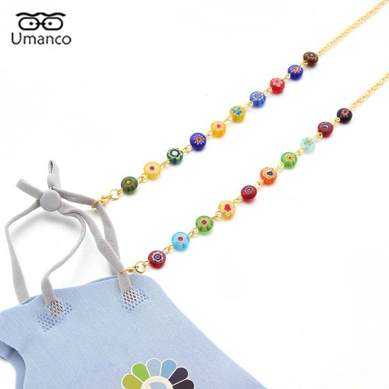 Lanțuri pentru ochelari de mască pentru femei, mărgele rotunde colorate, pandantiv, lanț pentru ochelari de soare, șnur anti-cădere, colier, ochelari de vedere, bijuterii.