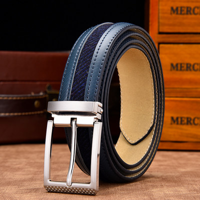 Cureaua din piele Curea pentru bărbați din pânză mixtă, din piele naturală de înaltă calitate, cu cataramă de lux, curele pentru bărbați, timp liber, modă nouă