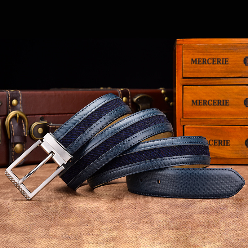 Cureaua din piele Curea pentru bărbați din pânză mixtă, din piele naturală de înaltă calitate, cu cataramă de lux, curele pentru bărbați, timp liber, modă nouă